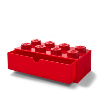 Červený stolový box so zásuvkou LEGO®, 31 x 16 cm – Obrázok 2