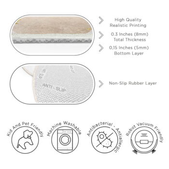 Modro-béžový prateľný okrúhly koberec ø 100 cm Puddle – Mila Home – Obrázok 4