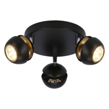 Stropné svietidlo s kovovým tienidlom v čierno-zlatej farbe 26x26 cm Boni - Candellux Lighting – Obrázok 8