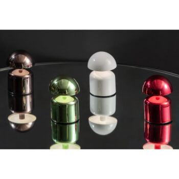 Biela LED stolová lampa s kovovým tienidlom (výška 14 cm) Impetu – Leitmotiv - Image 2