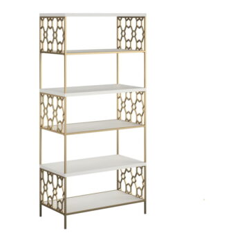 Regál v bielo-zlatej farbe CosmoLiving by Cosmopolitan Ella, 75 x 160 cm – Obrázok 2