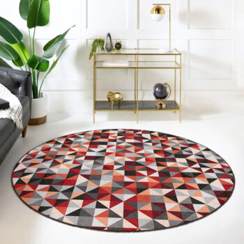 Červeno-sivý prateľný okrúhly koberec ø 100 cm Ignite – Mila Home – Obrázok 6