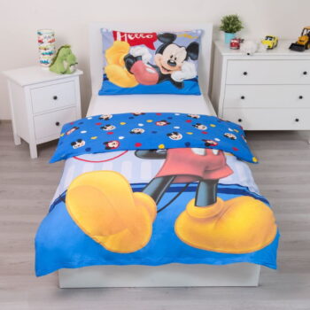 Bavlnené detské obliečky na jednolôžko 140x200 cm  Mickey "Hello" – Jerry Fabrics - Image 3