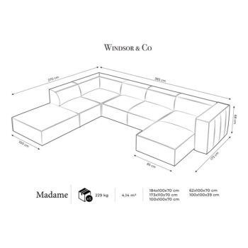 Koňakovohnedá kožená rohová pohovka (ľavý roh) Madame - Windsor & Co Sofas - Image 7