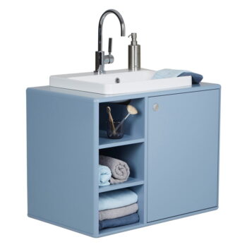 Svetlomodrá závesná skrinka s umývadlom bez batérie 80x62 cm Color Bath – Tom Tailor – Obrázok 5