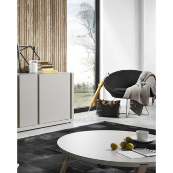 Biely konferenčný stolík Kave Home Solid, Ø 90 cm - Image 6