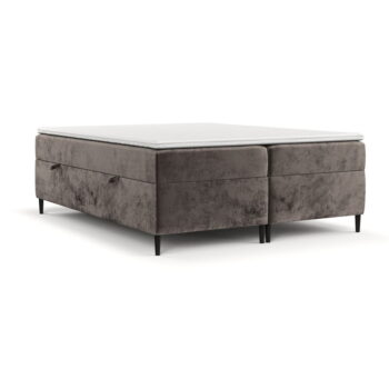Hnedá boxspring posteľ s úložným priestorom 200x200 cm Araya – Maison de Rêve - Image 2