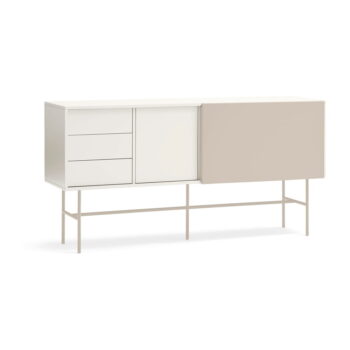 Béžovo-krémová nízka komoda s posuvnými dverami 180x91 cm Nube – Teulat – Obrázok 3