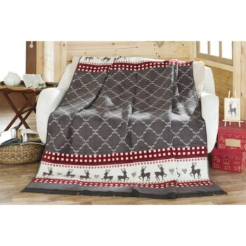 Sivá deka s vianočným motívom 180x220 cm – Mila Home