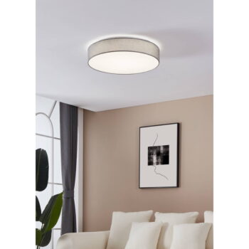 Sivé LED stropné svietidlo s textilným tienidlom ROMAO – EGLO - Image 2