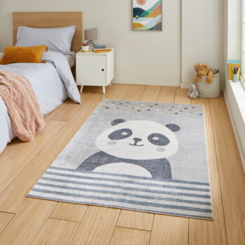 Svetlosivý detský koberec 120x170 cm Vida Kids Panda – Think Rugs - Image 2
