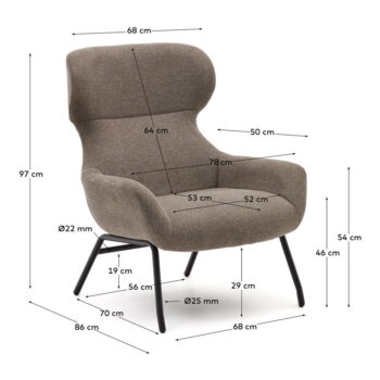 Hnedé kreslo Belina – Kave Home - Image 7