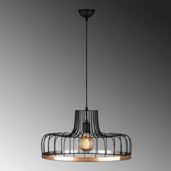 Závesné svietidlo v čiernej a medenej farbe s kovovým tienidlom ø 53 cm Fellini – Opviq lights - Image 3