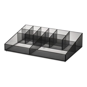 Matne čierny kúpeľňový organizér na kozmetiku z recyklovaného plastu Cosmetic Station - iDesign - Image 2
