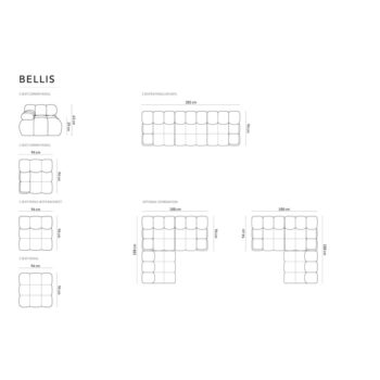 Tmavosivá zamatová pohovka 282 cm Bellis – Micadoni Home – Obrázok 9