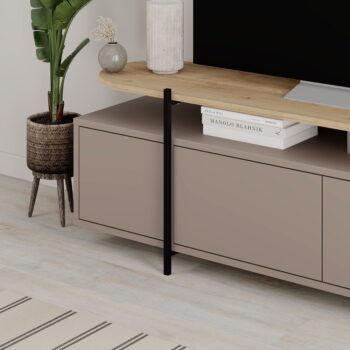 Sivo-béžový TV stolík v dekore duba 160x48 cm Hinoa – Marckeric – Obrázok 7