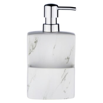 Biely keramický dávkovač na mydlo Wenko Festival Marble, 380 ml - Image 2
