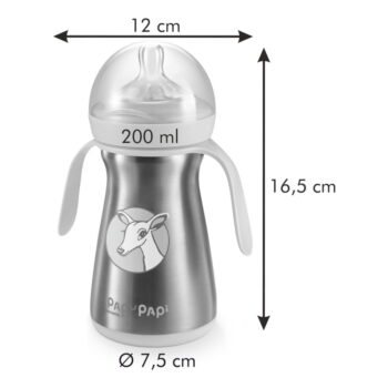 Ružová nerezová detská termofľaša 0.2 l Papu Papi – Tescoma - Image 3