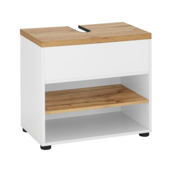 Biela skrinka pod umývadlo v dekore duba 60x57 cm Thessa – Støraa - Image 2