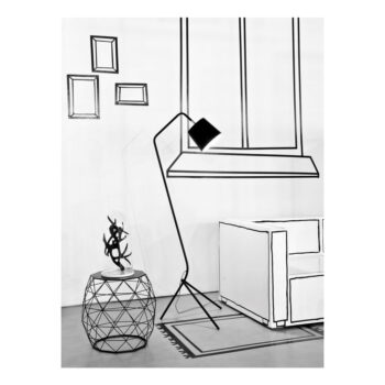Čierna stojacia lampa s kovovým tienidlom (výška 155 cm) Barcelona – it's about RoMi - Image 4