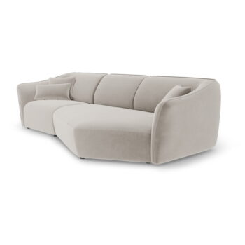 Béžová zamatová rohová pohovka Tokyo – Cosmopolitan Design - Image 3