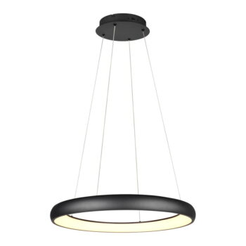 Čierne LED stmievateľné závesné svietidlo s kovovým tienidlom ø 75 cm Cardona – Trio - Image 3