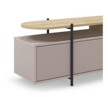 Sivo-béžový TV stolík v dekore duba 160x48 cm Hinoa – Marckeric – Obrázok 8