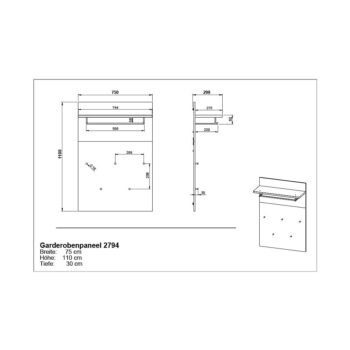 Vešiakový panel v dekore duba v prírodnej farbe Fremont – Germania - Image 4