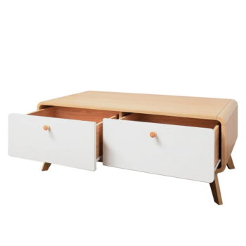 TV stolík v dekore duba v bielo-prírodnej farbe 100x40 cm Caitlin – Støraa - Image 3