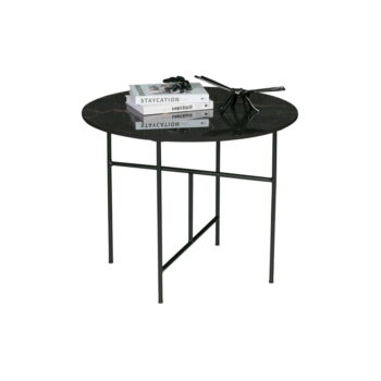 Čierny konferenčný stôl s porcelánovou doskou WOOOD Vida, ⌀ 60 cm – Obrázok 2