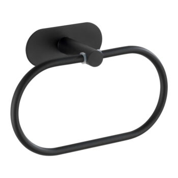 Antikoro matne čierny nástenný držiak na uteráky Wenko Orea Ring Turbo-Loc ® - Image 2