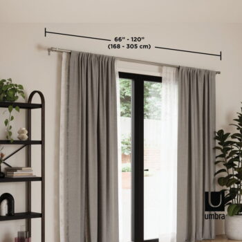 Roztiahnuteľná dvojitá garniža z nerezovej ocele 168 - 305 cm Cappa - Umbra - Image 2