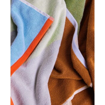 Hnedý froté bavlnený uterák 50x100 cm Block – Hübsch - Image 5