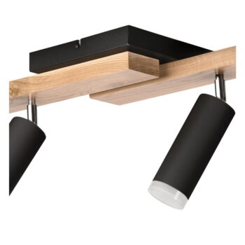 Stropné svietidlo v čierno-prírodnej farbe so skleneným tienidlom 33x64 cm Matte – LAMKUR - Image 6