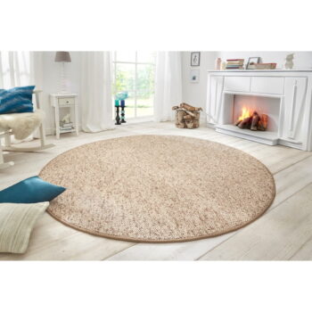 Svetlohnedý okrúhly koberec ø 133 cm Wolly – BT Carpet - Image 2