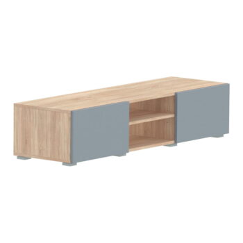 Sivý TV stolík v dekore duba 140x31 cm Podium - TemaHome - Image 2