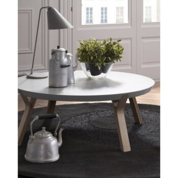 Biely konferenčný stolík Kave Home Solid, Ø 90 cm - Image 7
