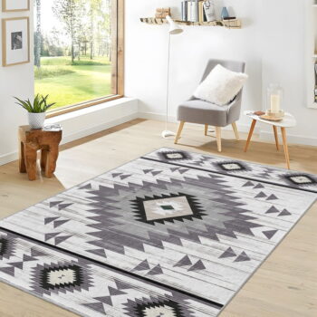 Svetlosivý prateľný koberec 80x150 cm Ethnic Geo – Mila Home - Image 7