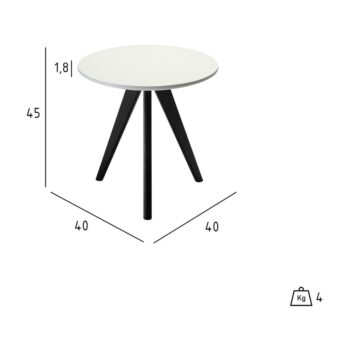 Čierno-biely konferenčný stolík s nohami z dubového dreva Furnhouse Life, Ø 40 cm – Obrázok 7
