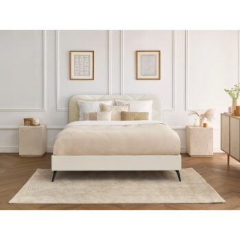 Béžová čalúnená dvojlôžková posteľ s roštom 140x190 cm Prune – Bobochic Paris - Image 9