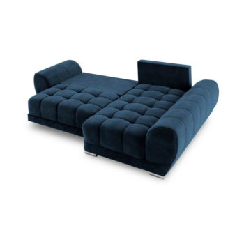 Kráľovskymodrá rozkladacia rohová pohovka so zamatovým poťahom Windsor & Co Sofas Nuage, pravý roh – Obrázok 4