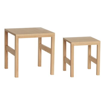 Odkladacie stolíky v dekore duba v súprave 2 ks 40x40 cm Puzzle – Hübsch - Image 3