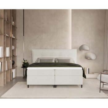 Krémovobiela boxspring posteľ s úložným priestorom 160x200 cm Sinai – Maison de Rêve - Image 8