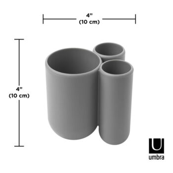 Sivý plastový téglik na zubné kefky Touch – Umbra - Image 10