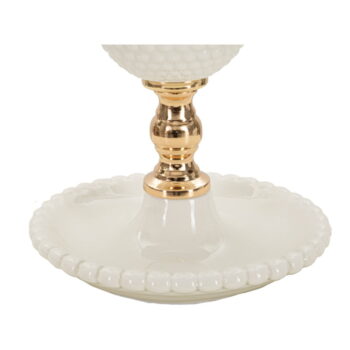 Biela stolová lampa s textilným tienidlom (výška 40 cm) Napoli – Mauro Ferretti - Image 4