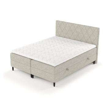Sivobéžová boxspring posteľ s úložným priestorom 200x200 cm Gwen – Maison de Rêve - Image 2