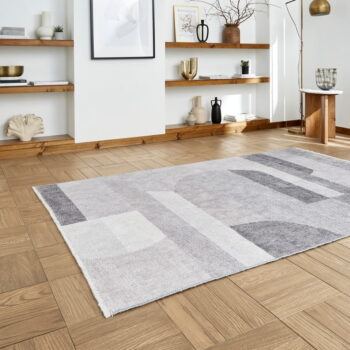 Sivý prateľný koberec s prímesou bavlny 152x230 cm Whisper – Think Rugs - Image 4