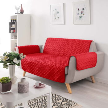 Červený 2-miestny ochranný poťah na pohovku Lounge – douceur d'intérieur - Image 3