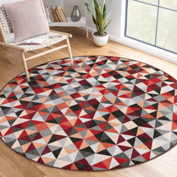 Červeno-sivý prateľný okrúhly koberec ø 100 cm Ignite – Mila Home – Obrázok 2