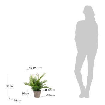 Umelá kvetina v cementovom kvetináči Kave Home, výška 35 cm – Obrázok 2